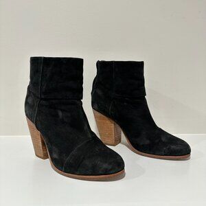 Rag & Bone Women's Newbury Black Nubuck Suede Leather Boot Size 38.5 / 8.5